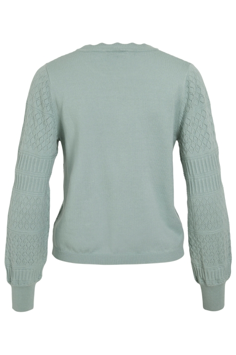 Vila groene dames trui | Achteraanzicht