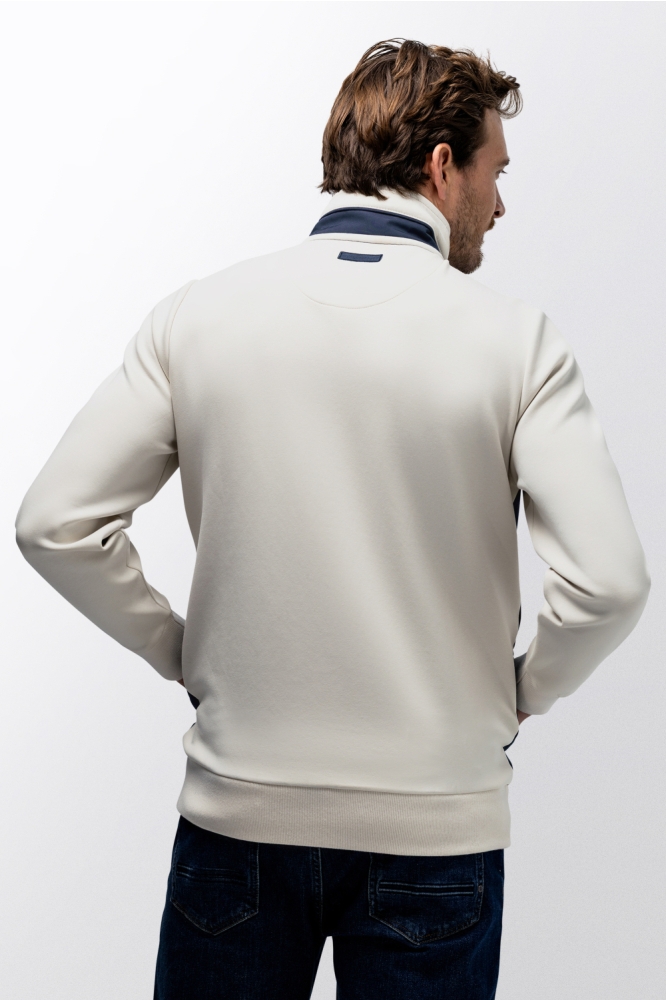 State of Art blauwe heren vest | Model achteraanzicht