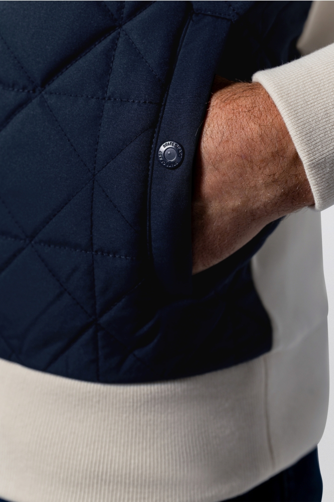State of Art blauwe heren vest | Close up