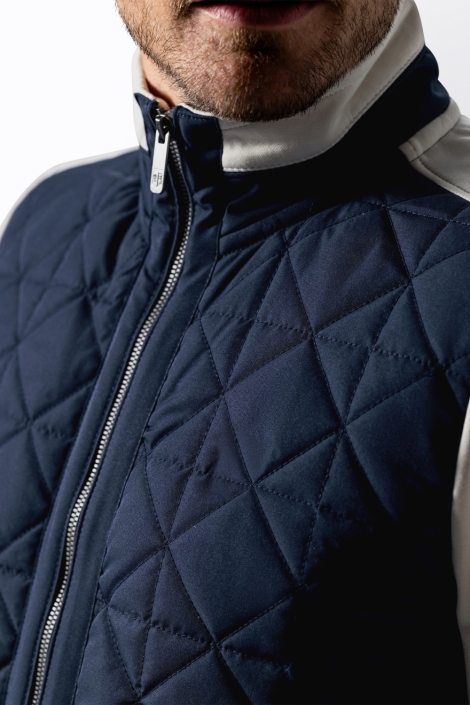 State of Art blauwe heren vest | Close up