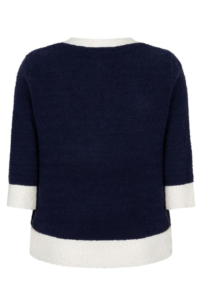 Red Button blauwe dames vest | Achteraanzicht