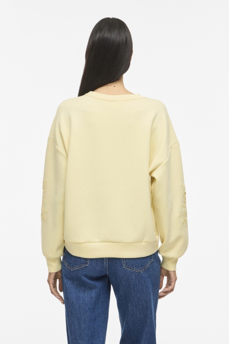 Vila gele dames sweater | Model achteraanzicht