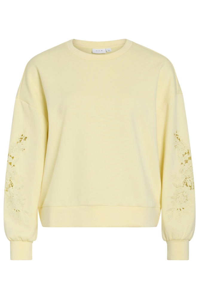 Vila gele dames sweater | Vooraanzicht
