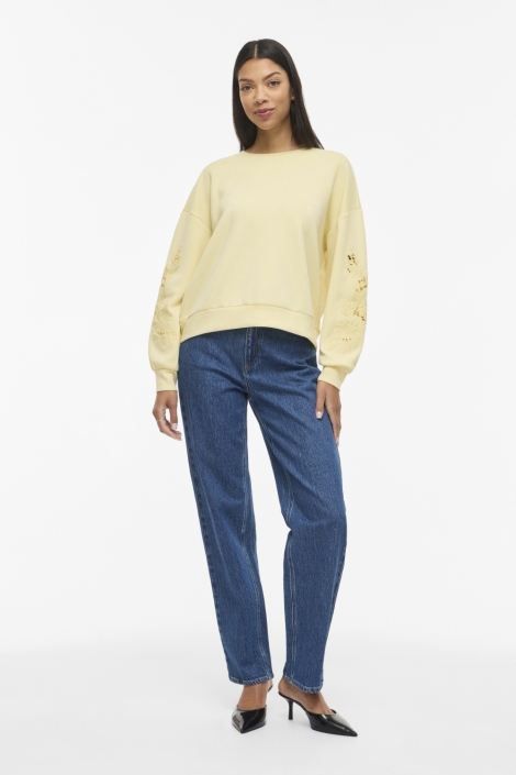 Vila gele dames sweater | Model
