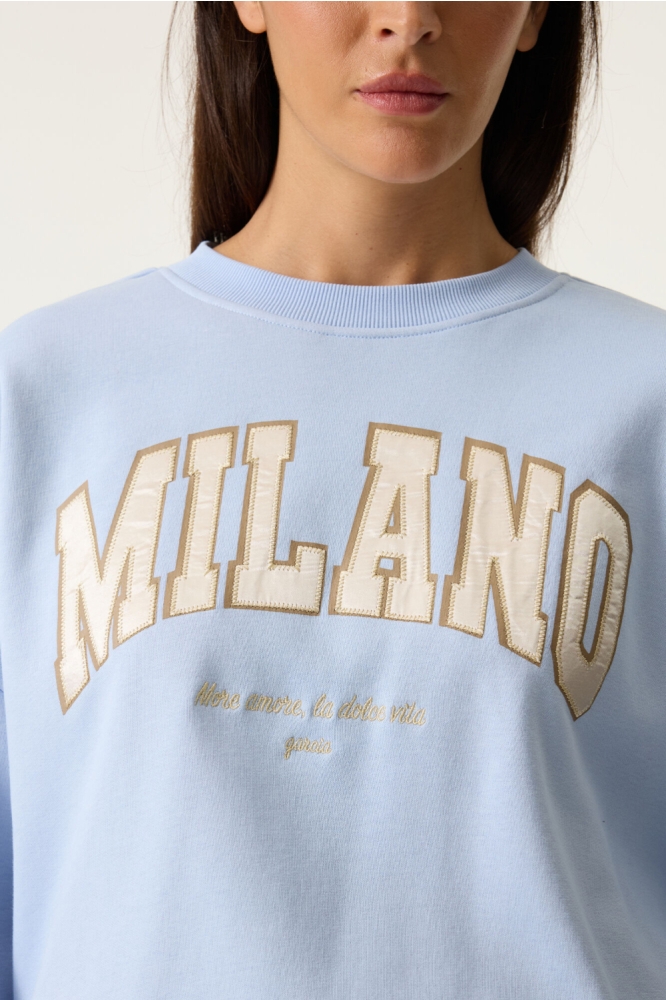 Garcia blauwe dames sweater | Close up