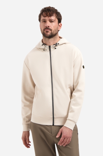 NO-EXCESS sweater full zipper hooded interloc Beige