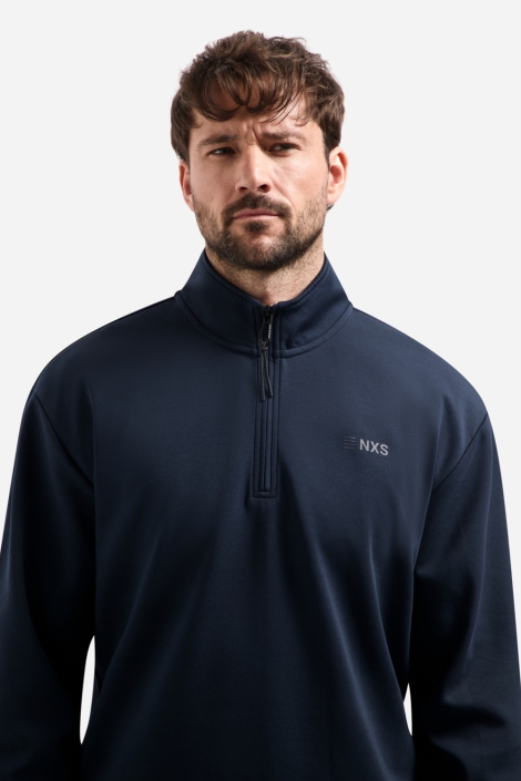 NO-EXCESS blauwe heren sweater | Close up