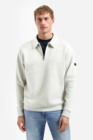 NO-EXCESS Polo POLO SWEATER MET HALVE RITS 31100104 108 KIT MELANGE