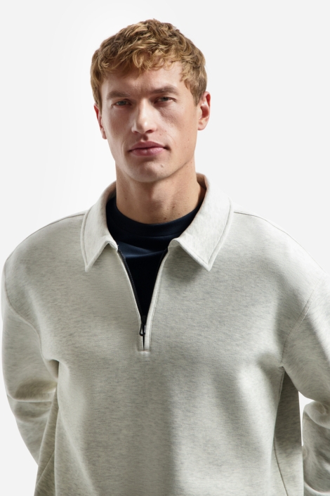 NO-EXCESS beige heren polo | Close up