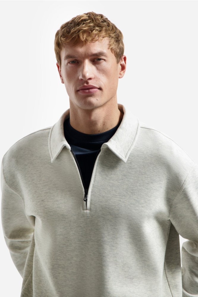 NO-EXCESS beige heren polo | Close up