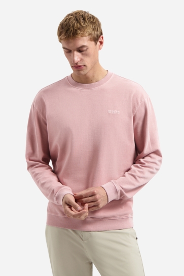 NO-EXCESS Trui GARMENT DYED SWEATER 31110116 LIGHT MAUVE