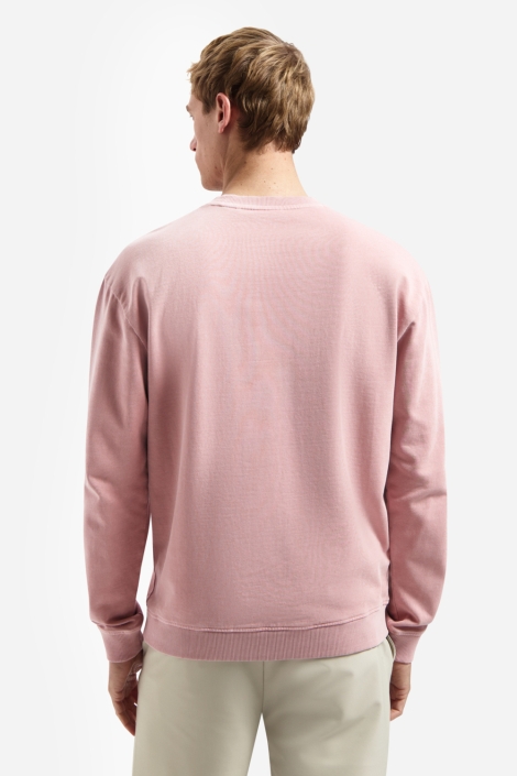 NO-EXCESS roze heren sweater | Model achteraanzicht