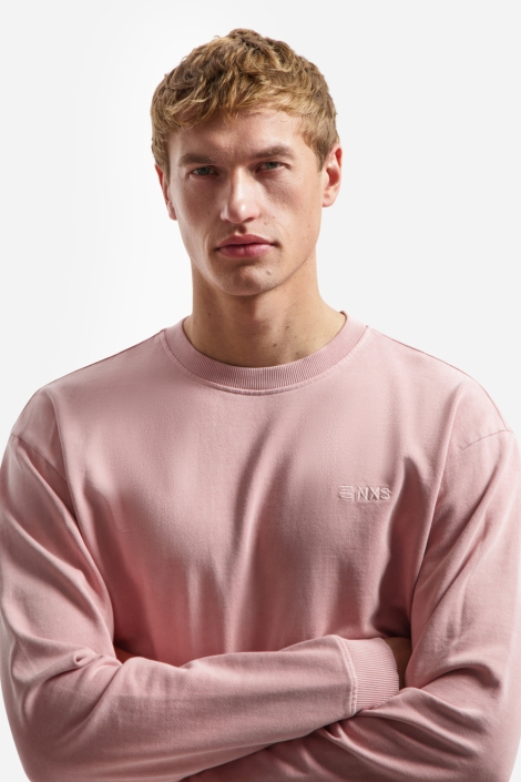 NO-EXCESS roze heren sweater | Close up