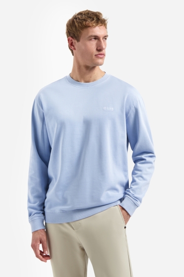 NO-EXCESS sweater GARMENT DYED SWEATER 31110116 030 BLUE