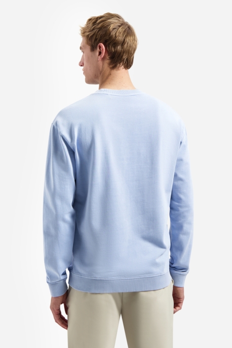 NO-EXCESS blauwe heren sweater | Model achteraanzicht