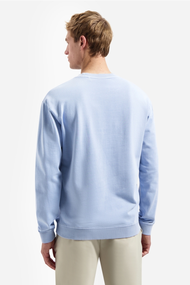 NO-EXCESS blauwe heren sweater | Model achteraanzicht