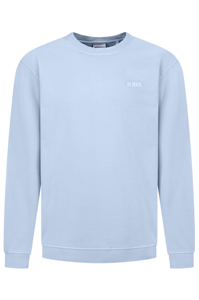 NO-EXCESS blauwe heren sweater | Vooraanzicht