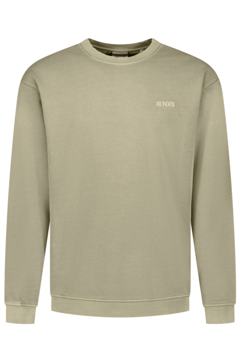 NO-EXCESS taupe heren sweater | Vooraanzicht