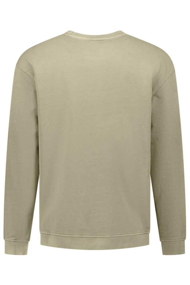 NO-EXCESS taupe heren sweater | Achteraanzicht