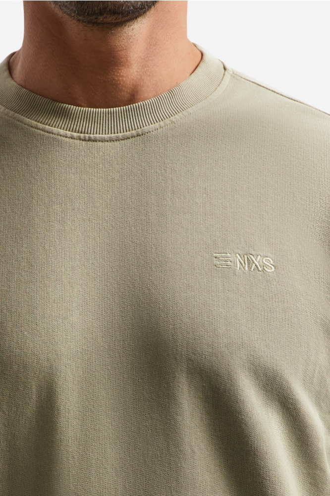 NO-EXCESS taupe heren sweater | Kleurstaal