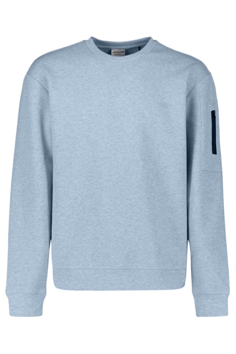 NO-EXCESS blauwe heren sweater | Vooraanzicht