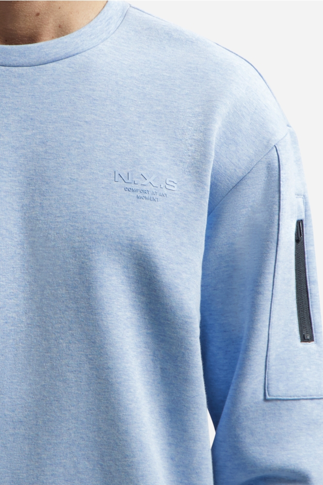 NO-EXCESS blauwe heren sweater | Kleurstaal