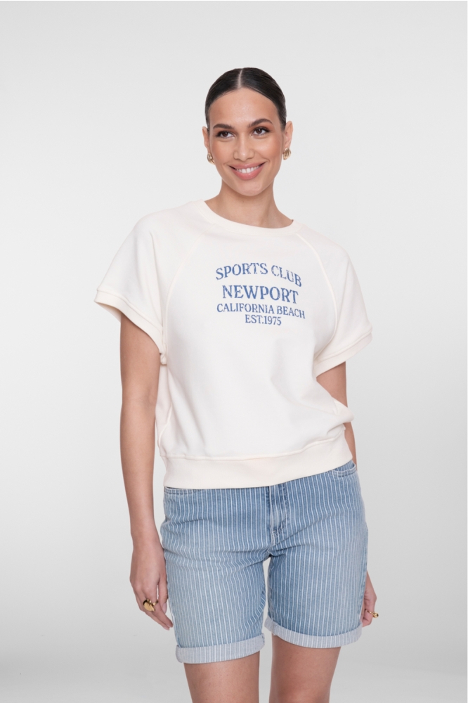 Geisha witte dames sweater | Model vooraanzicht