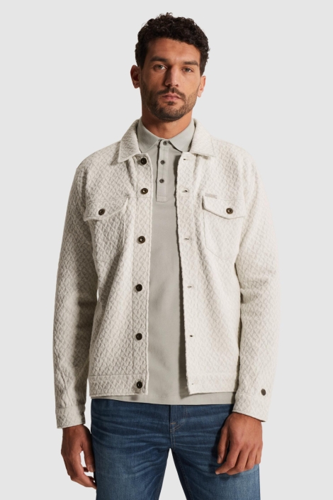 Cast Iron beige heren jas | Model vooraanzicht