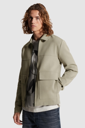 Cast Iron zip jacket regular fit interlock Groen