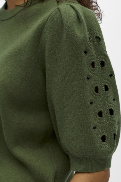 Object groene dames trui | Close up