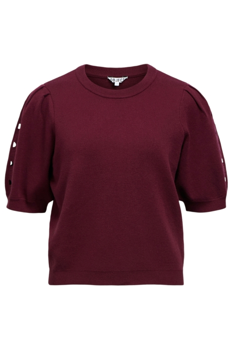 Object bordeaux dames trui | Vooraanzicht