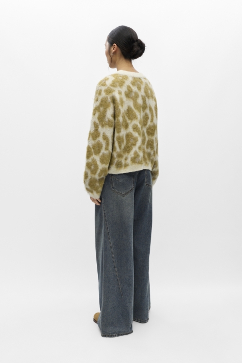 Object ecru dames trui | Model achteraanzicht