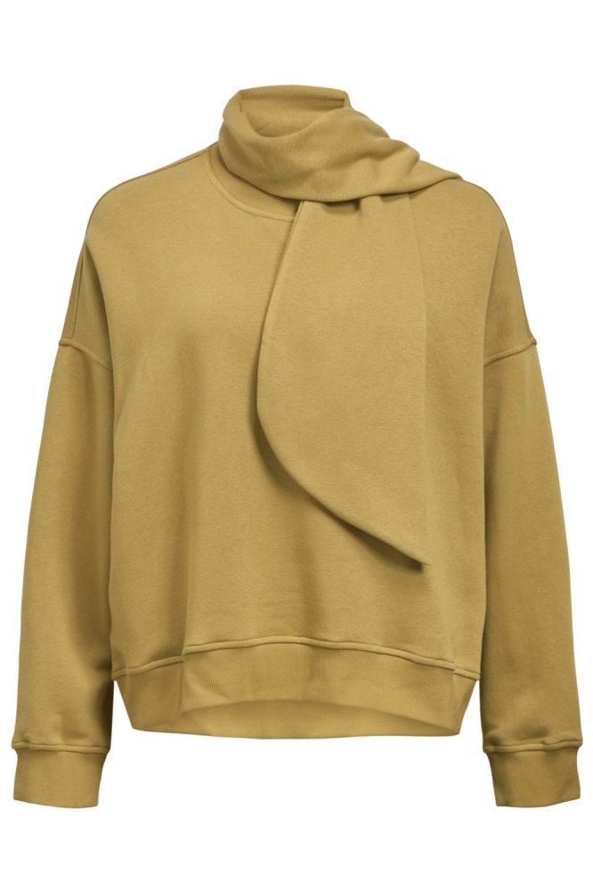 Object groene dames sweater | Vooraanzicht