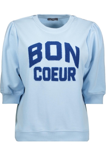 Geisha Trui SWEATER MET TEKST 62029 41 LIGHT BLUE/COBALT