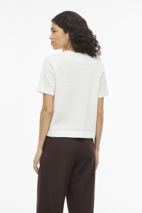 Vila witte dames t-shirt | Model achteraanzicht