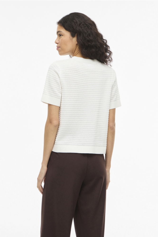 Vila witte dames t-shirt | Model achteraanzicht