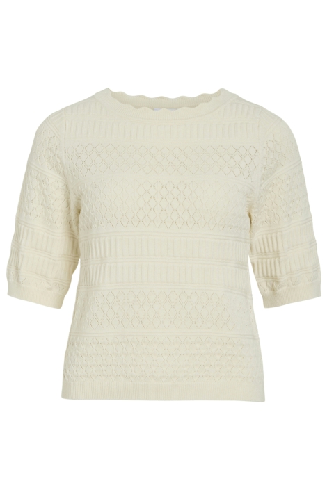 Vila beige dames t-shirt | Vooraanzicht