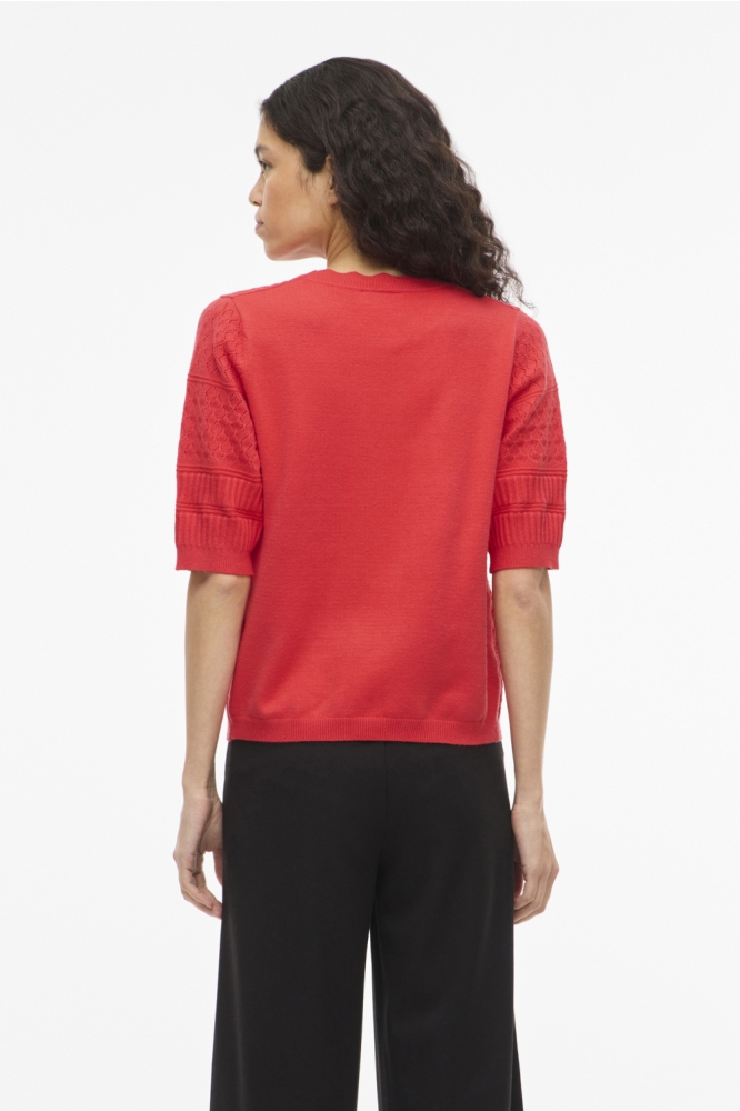 Vila rode dames trui | Model achteraanzicht