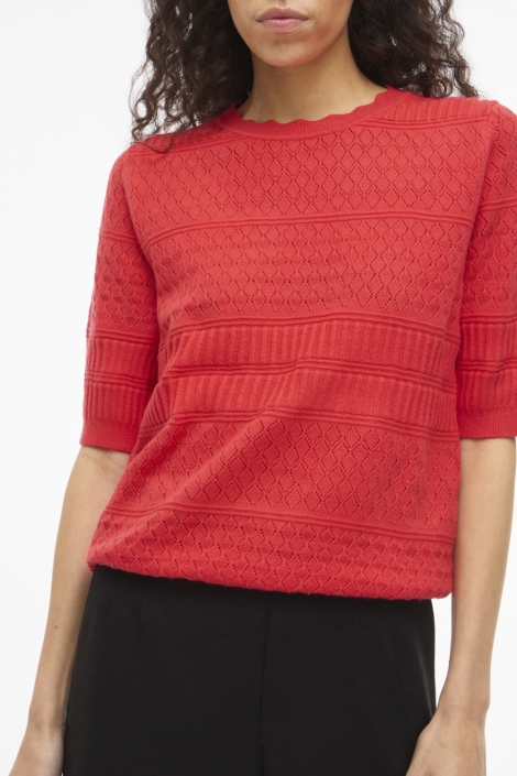 Vila rode dames trui | Kleurstaal