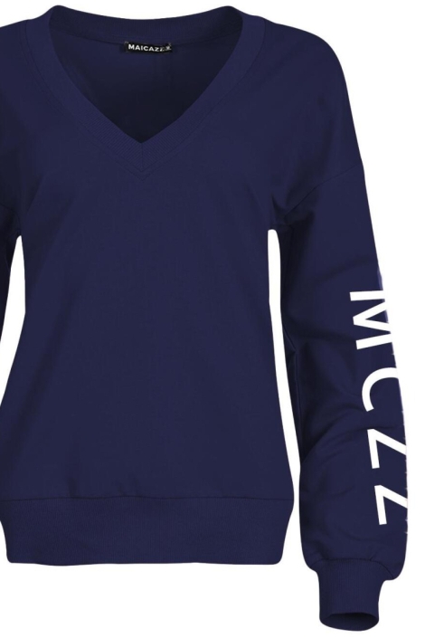 Maicazz blauwe dames sweater | Close up