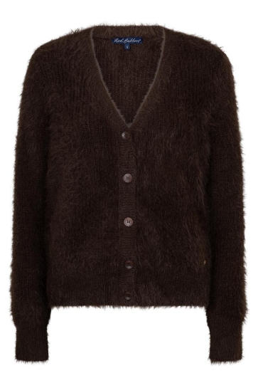 Red Button cardigan fuzzy Bruin