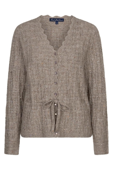 Red Button cardigan ajour sparkle Ecru