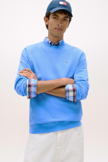 Tommy Jeans sweater TJM REG S FLAG CREW EXT DM0DM20741 C38 BLUE TWILIGHT