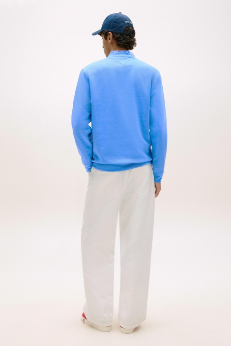 Tommy Jeans blauwe heren sweater | Model achteraanzicht