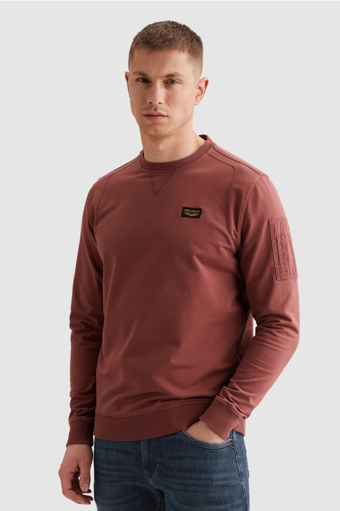 PME legend bordeaux heren sweater | Model vooraanzicht