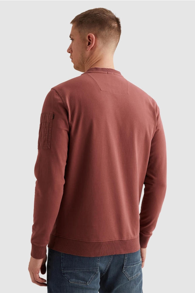 PME legend bordeaux heren sweater | Model achteraanzicht