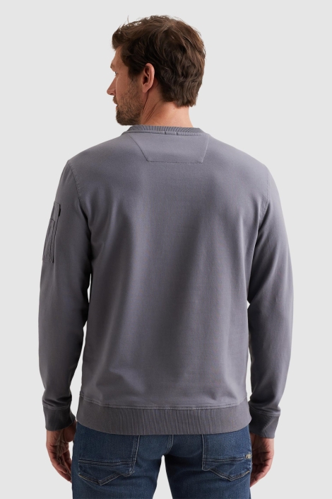 PME legend blauwe heren sweater | Model achteraanzicht