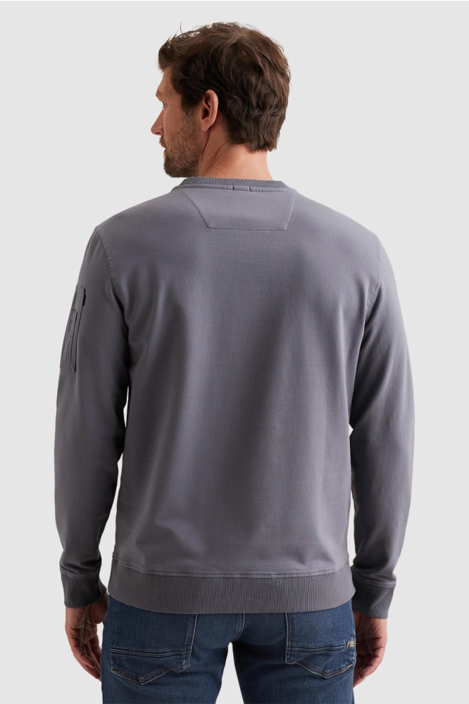 PME legend blauwe heren sweater | Model achteraanzicht