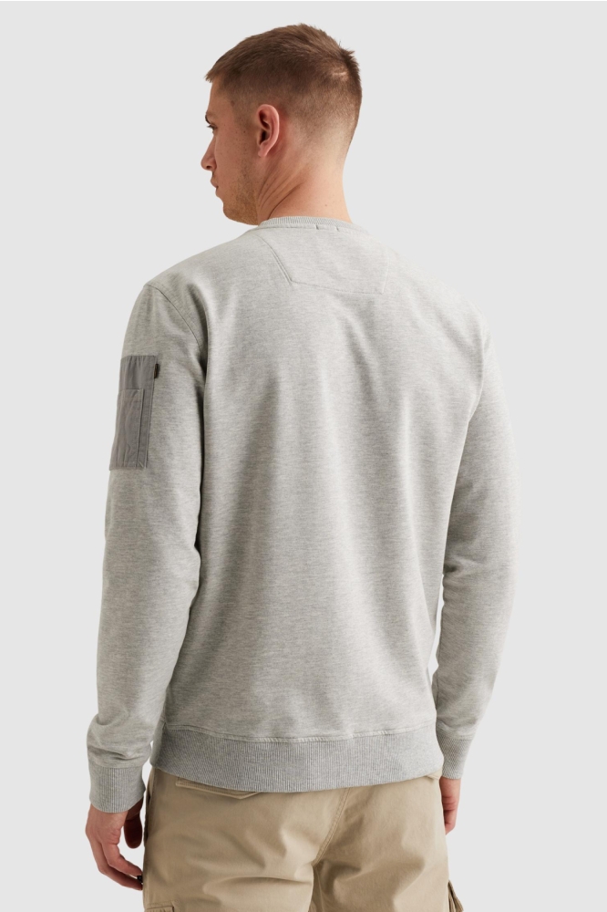PME legend grijze heren sweater | Model achteraanzicht