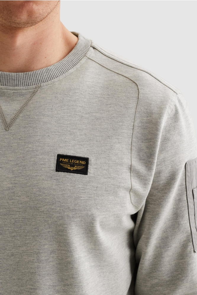 PME legend grijze heren sweater | Close up